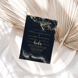 Invitación Watercolor Gold Splash Boda español