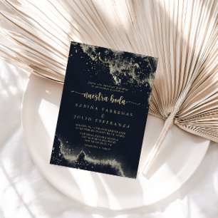 Invitación Watercolor Gold Splash Nuestra Boda Boda