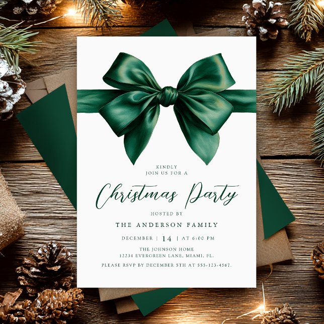 Invitación Watercolor Green Christmas Party (Subido por el creador)