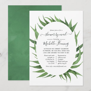 Invitación Watercolor Greenery Baby Shower por correo