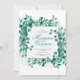 Invitación Watercolor Greenery Botanical Wedding I