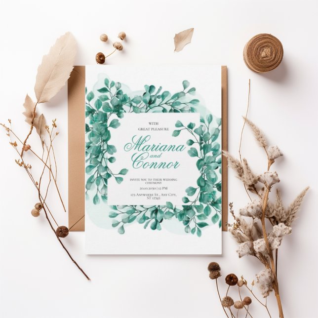 Invitación Watercolor Greenery Botanical Wedding Invitation (Subido por el creador)
