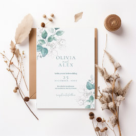 Invitación Watercolor Greenery Wedding Invitation