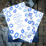 Invitación Watercolor Guay Estrella Azul de David Bar Bat Mit<br><div class="desc">¡Tarjeta perfecta para anunciar una mitzvah de murciélago, el bar mitzvah u otra celebración judía! Hand hizo arte acuarela por ti en la parte delantera y trasera. ¡TODO PERSONALIZABLE! Haga clic en "Personalizar" para editar el texto. Haga clic en "editar usando la herramienta de diseño" para ajustar las fuentes, colores...</div>