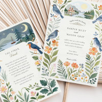 Watercolor Helsinki Boda de Aves Forestales Nórdic
