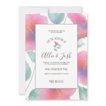Watercolor Hibiscus Maui Boda