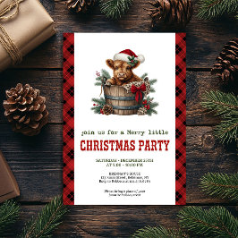 Invitación Watercolor highland cow festive holiday invite