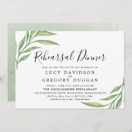Invitación Watercolor Hojas botánicas Ensayo Cena