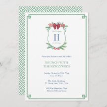 Watercolor Holidays Escudo Newlyweds Brunch Fiesta