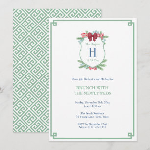 Invitación Watercolor Holidays Escudo Newlyweds Brunch Fiesta