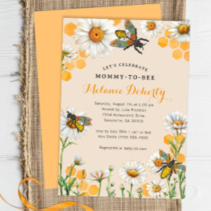 Invitación Watercolor Honeycomb Mommy To Bee Baby Shower