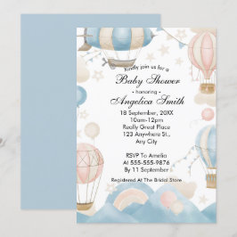 Invitación Watercolor Hot Air Balloon Baby Shower