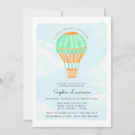 Invitación Watercolor Hot Air Balloon Baby Shower