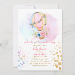 Invitación Watercolor Hot Air Balloon Baby Shower