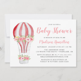 Invitación Watercolor Hot Air Balloon Baby Shower