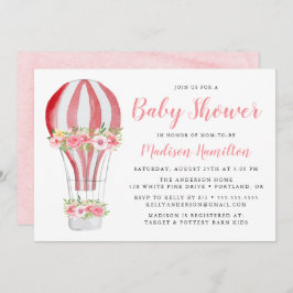 Invitación Watercolor Hot Air Balloon Baby Shower