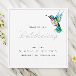 Invitación Watercolor Hummingbird Celebración de la Vida