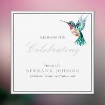 Watercolor Hummingbird Celebración de la Vida