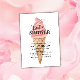 Invitación Watercolor Ice Cream Scoop Baby Shower