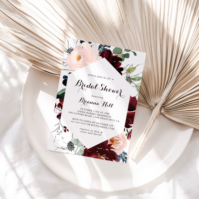 Invitación Watercolor Ilustrado Caligrafía Bridal Shower (Subido por el creador)