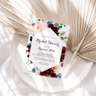 Invitación Watercolor Ilustrado Caligrafía Bridal Shower