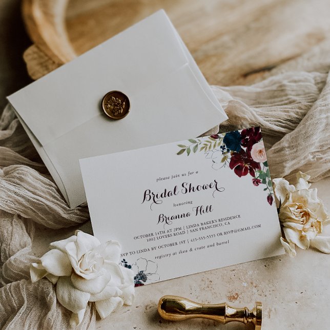 Invitación Watercolor Ilustrado Shower Horizontal Bridal (Subido por el creador)