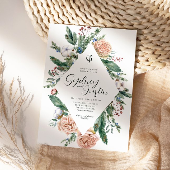 Invitación Watercolor Invierno Navidades Fiesta de matrimonio (Subido por el creador)