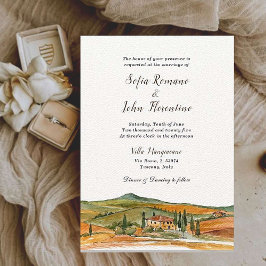 Invitación Watercolor Italia , boda de la línea aérea toscana