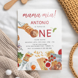 Invitación Watercolor Italiano 1er cumpleaños