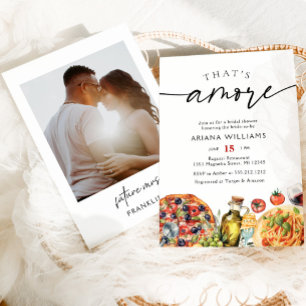 Invitación Watercolor Italiano Foto Ducha de novia