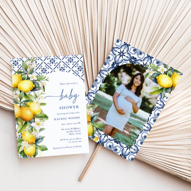 Invitación Watercolor italiano Lemon Baby Shower (Subido por el creador)