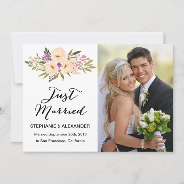 Invitación Watercolor Ivory Bouquet Anemones (Anverso)