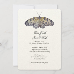 Invitación Watercolor Ivory Butterfly Wedding Invitation