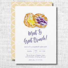 Invitación Watercolor Jelly Danishes Neighborhood Brunch