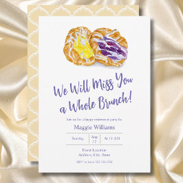 Invitación Watercolor Jelly Danishes Retirement Brunch