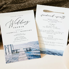 Invitación Watercolor Lakeside Lake Wedding Shower