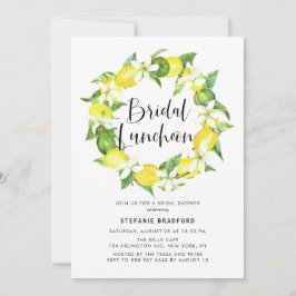 Invitación Watercolor Lemon Blossom Wreath Bridal Luncheon