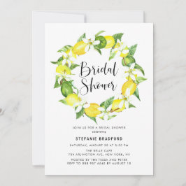 Invitación Watercolor Lemon Blossom Wreath Bridal Shower