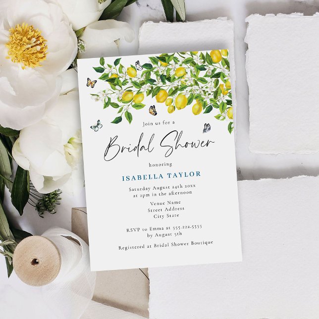 Invitación Watercolor Lemon Bridal Shower (Subido por el creador)