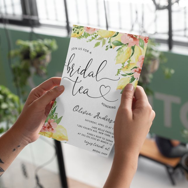 Invitación Watercolor Lemon Bridal Tea Fiesta (Subido por el creador)