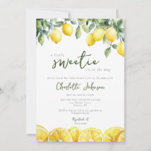 Watercolor Lemon Citrus Baby Shower Photo