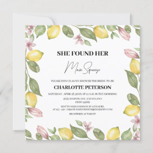 Invitación Watercolor Lemon Citrus Bridal Shower