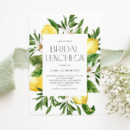 Invitación Watercolor Lemon Frame Botanal Bridal Luncheon