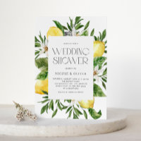 Watercolor Lemon Frame Botanical Wedding Ducha
