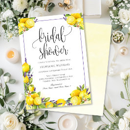 Invitación Watercolor Lemon Lavender Boho Bridal Shower