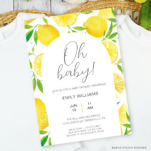 Invitación Watercolor Lemon Summer Oh Baby Baby Shower
