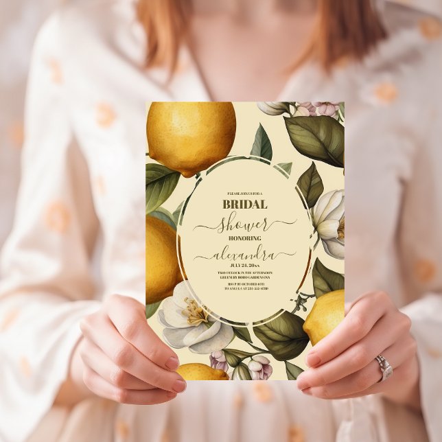 Invitación Watercolor Lemon Theme Bridal Shower (Subido por el creador)