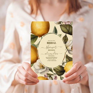 Invitación Watercolor Lemon Theme Bridal Shower