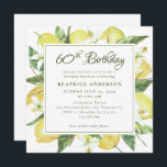 Invitación Watercolor Lemon Wreath Brunch 80th Birthday<br><div class="desc">Una elegante invitación de brunch de cumpleaños número 80. El diseño presenta un marco acuático de limones, flores de limón y vegetación variada. Personalice con todos sus detalles importantes, incluyendo el nombre del invitado, fecha, hora, ubicación e información de RSVP. Esta plantilla es para un cumpleaños número 80, pero la...</div>
