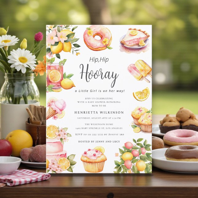 Invitación Watercolor Lemonade Sweet Treats Baby Shower (Subido por el creador)